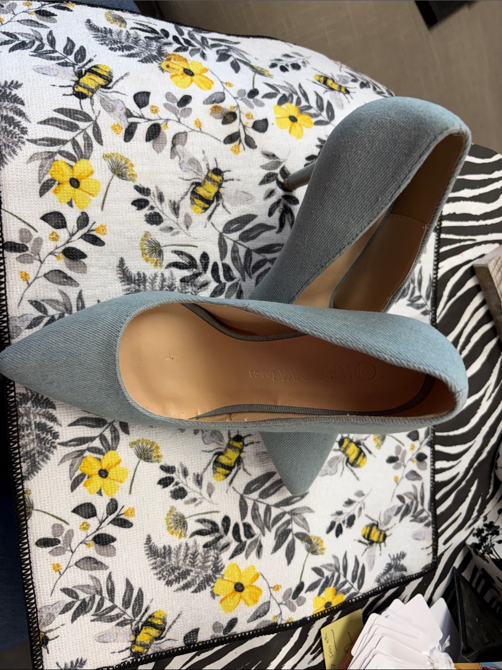 Wild Diva Light Blue Denim Pointed Toe Pumps